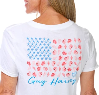 Thumbnail 3: Guy Harvey Women's Short Sleeve Sea Flag Outdoor Top 