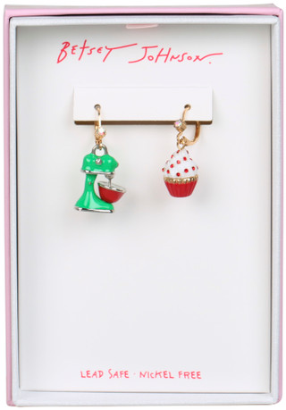 Thumbnail 1: Betsey Johnson Christmas Mismatch Cupcake Drop Earrings 