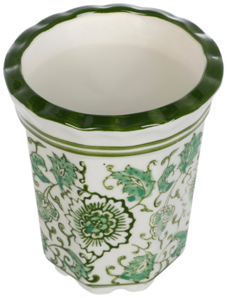 Thumbnail 2: Sagebrook Home Chinoiserie Ceramic Candle - 7 oz 
