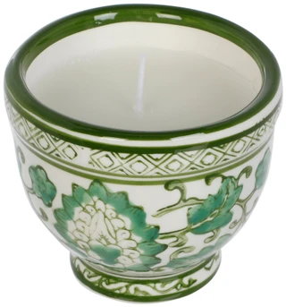 Thumbnail 2: Sagebrook Home Chinoiserie Ceramic Candle Bowl - 6 oz 