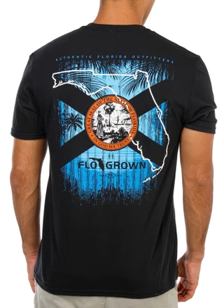 Thumbnail 1: FloGrown Men's Short Sleeve Florida Flag Crew Neck Tee 