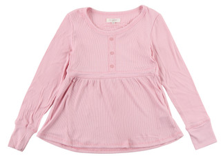 Thumbnail 1: No Comment Big Girls Long Sleeve Baby Doll Quarter Button Front Top 