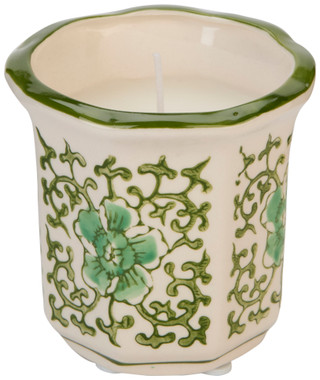Thumbnail 1: Sagebrook Home Chinoiserie Ceramic Candle - 6 oz 