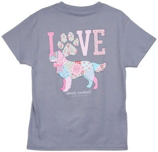 Thumbnail 2: SIMPLY SOUTHERN Big Girls' Dog Love Graphic Short Sleeve T-Shirt 