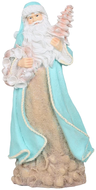 Thumbnail 1: Magical Season 12 In Blue Coastal Christmas Santa Figurine 
