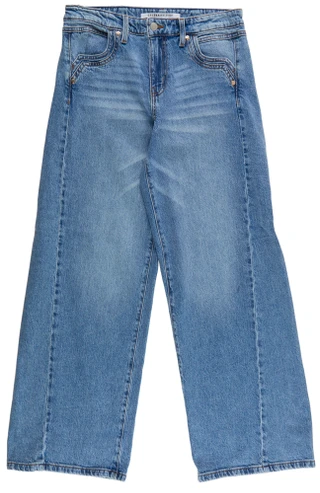 Thumbnail 1: Celebrity Pink Junior's Wide Leg Deco Pocket Jeans 