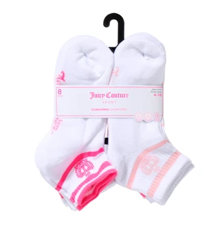 Thumbnail 1: Juicy Couture Women's 8 Pk Logo Sport Cushioned Quarter Socks 