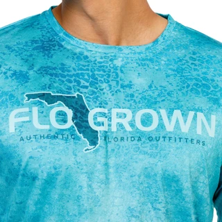 Thumbnail 3: FloGrown Men's Long Sleeve Seafoam Ombre UPF Shirt 