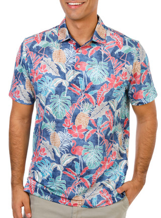 Thumbnail 1: Izod Golf Men's Short Sleeve Tropical Golf Polo 