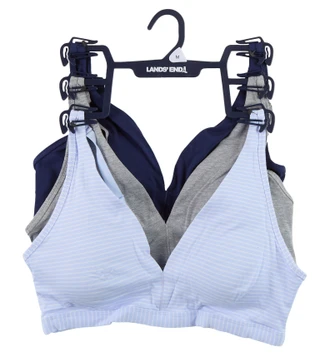 Thumbnail 1: Lands End 3 Pk Women's Soft Essential Wireless Bralettes  