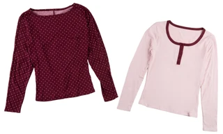 Thumbnail 1: No Comment Junior's 2 Pk Dolman Henley Top Set 