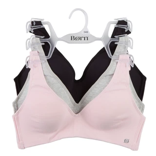 Thumbnail 1: Born 3 Pk Organic Cotton Wirefree Bras  