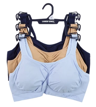 Thumbnail 1: Lands End 3 Pk Soft Fit Seamless Wireless Bralettes  