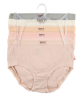 Thumbnail 1: Born 5 Pk Women's Organic Cotton Ribbed Briefs  