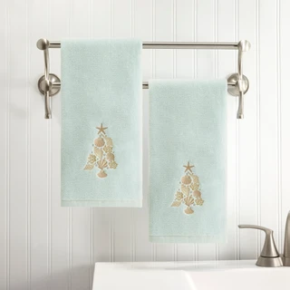 Thumbnail 4: AVANTI Avanti Shell Tree 2-Pack Hand Towel Set 