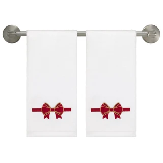 Thumbnail 2: AVANTI Avanti Velvet Bow 2-Pack Hand Towel Set 