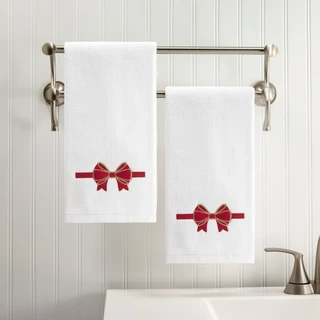Thumbnail 4: AVANTI Avanti Velvet Bow 2-Pack Hand Towel Set 