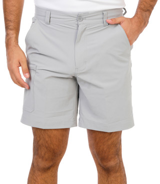 Thumbnail 1: REEL LEGENDS Men's 8.5 In Inseam Gator Grid Performance Cargo Shorts  