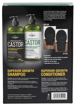 Thumbnail 3: HAIR CHEMIST 2 Pc Jamaican Black Castor Shampoo & Conditioner 