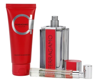 Thumbnail 2: FERRAGAMO 3 Pc Men's Red Leather EDP Spray Set 