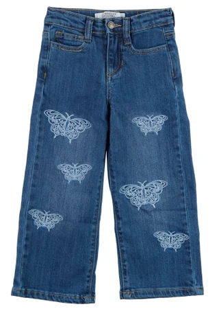 Thumbnail 1: BADGLEY MISCHKA Little Girl's Regular Rise Wide Leg Jeans 