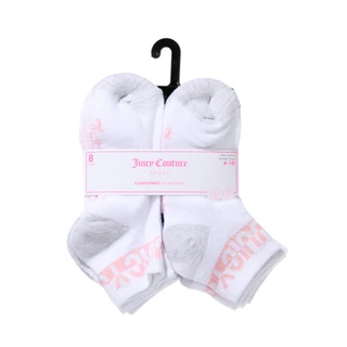 Thumbnail 1: Juicy Couture Women's 8 Pk Logo Sport Cushioned Quarter Socks 