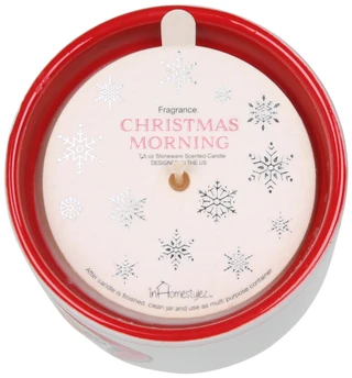Thumbnail 2: INHOMESTYLEZ 7.5 oz Christmas Morning Scented Stoneware Candle 