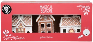 Thumbnail 1: Magical Season 3 Pc LED Mini Christmas Gingerbread Church & Houses  