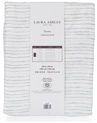 Thumbnail 2: Laura Ashley Thames Jacquard Tablecloth 60x84 Sage 