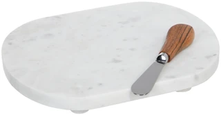 Thumbnail 1: 10 in Oval Marble Serving Board with Spreader 