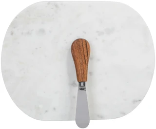 Thumbnail 2: 10 in Oval Marble Serving Board with Spreader 