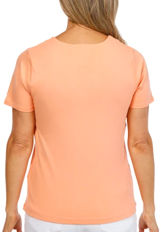 Thumbnail 3: Coral Bay Women's Short Sleeve Grommet Neck Top 