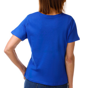 Thumbnail 2: Coral Bay Women's Short Sleeve V-Neck Crochet Shoulder Detail Top 