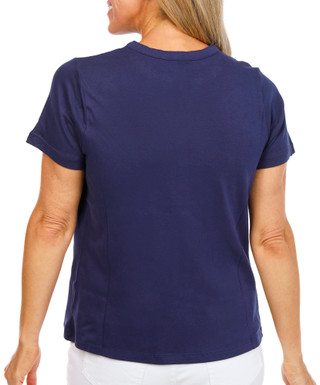 Thumbnail 3: Coral Bay Women's Short Sleeve Half Dome Button Henley Top 