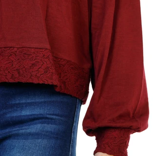 Thumbnail 2: BOBEAU Women's Long Sleeve Raglan Button Up Pullover Top  