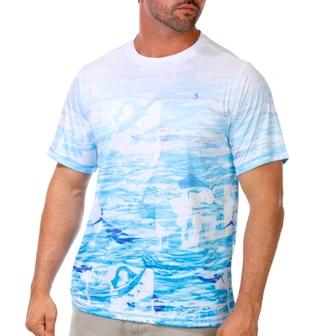 Thumbnail 1: REEL LEGENDS Short Sleeve Reel Tec Print Crew Tee 