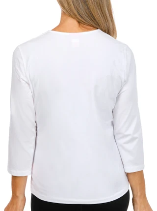 Thumbnail 3: Hearts of Palm Women's 3/4 Sleeve Embellished Square Neck Top 