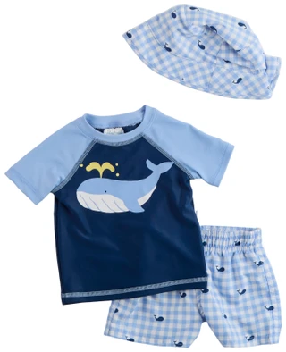 Thumbnail 1: Floatmini Baby Boy's 3 Pc Short Sleeve Swim Set 