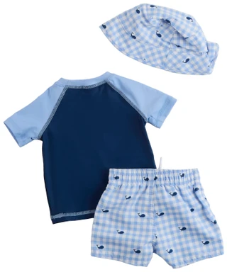 Thumbnail 2: Floatmini Baby Boy's 3 Pc Short Sleeve Swim Set 