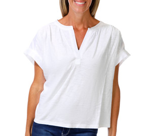 Thumbnail 1: Jessica Simpson Women's Short Sleeve Woven Solid Top 