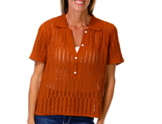 Thumbnail 1: Spartina 449 Women's Short Sleeve Chantel Crochet Polo 