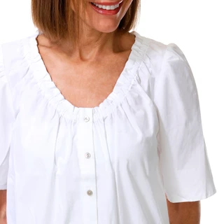 Thumbnail 3: Jessica Simpson Women's Ruffle Neck Button Front Peplum Top 