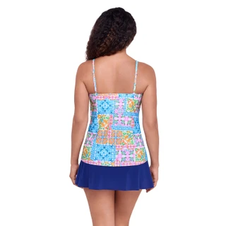 Thumbnail 3: American Beach Ikat Confetti Flounce Tankini Top 