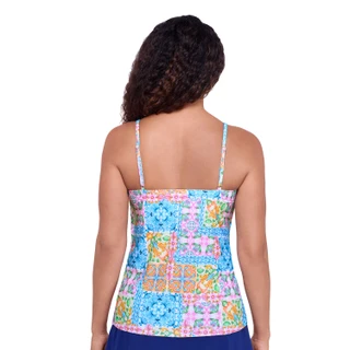 Thumbnail 5: American Beach Ikat Confetti Flounce Tankini Top 