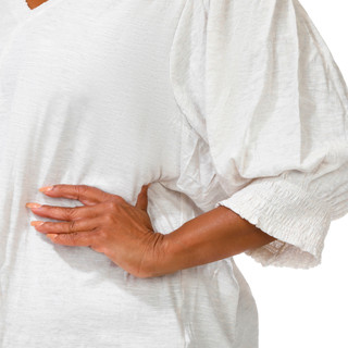 Thumbnail 2: Democracy Elbow Blouson Smocked Plus Size Knit Top 