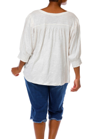 Thumbnail 4: Democracy Elbow Blouson Smocked Plus Size Knit Top 