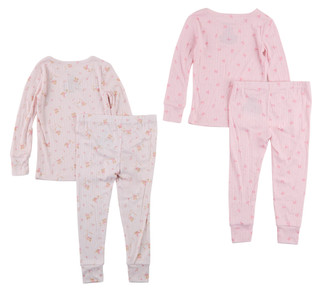 Thumbnail 2: Laura Ashley Toddler Girls 4 Pc Pajama Pants Set 