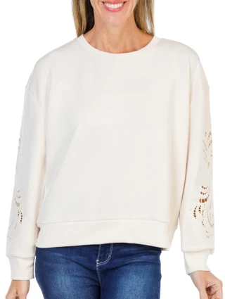 Thumbnail 1: Tahari Women's Long Sleeve Drop Shoulder Sweater  