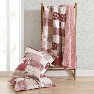 Thumbnail 4: Laura Ashley Celina Patchwork 100% Cotton- 3 Piece- Reversible Quilt Set 