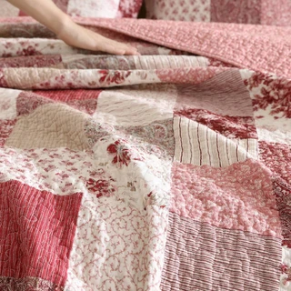 Thumbnail 9: Laura Ashley Celina Patchwork 100% Cotton- 3 Piece- Reversible Quilt Set 